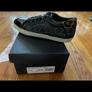 Ash Majestic Black Leather Sneakers.